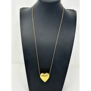Vintage Marked 925 Italy Gold Vermeil Heart Necklace